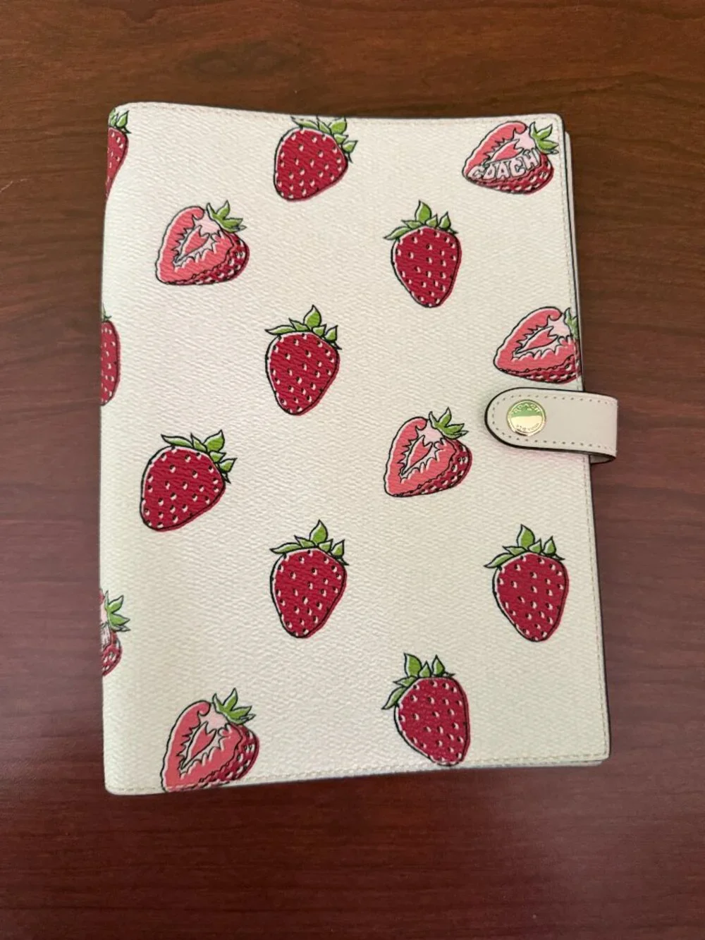 Coach Strawberry Planner / Notebook Cover with Coach Notebook – Excellent Condit